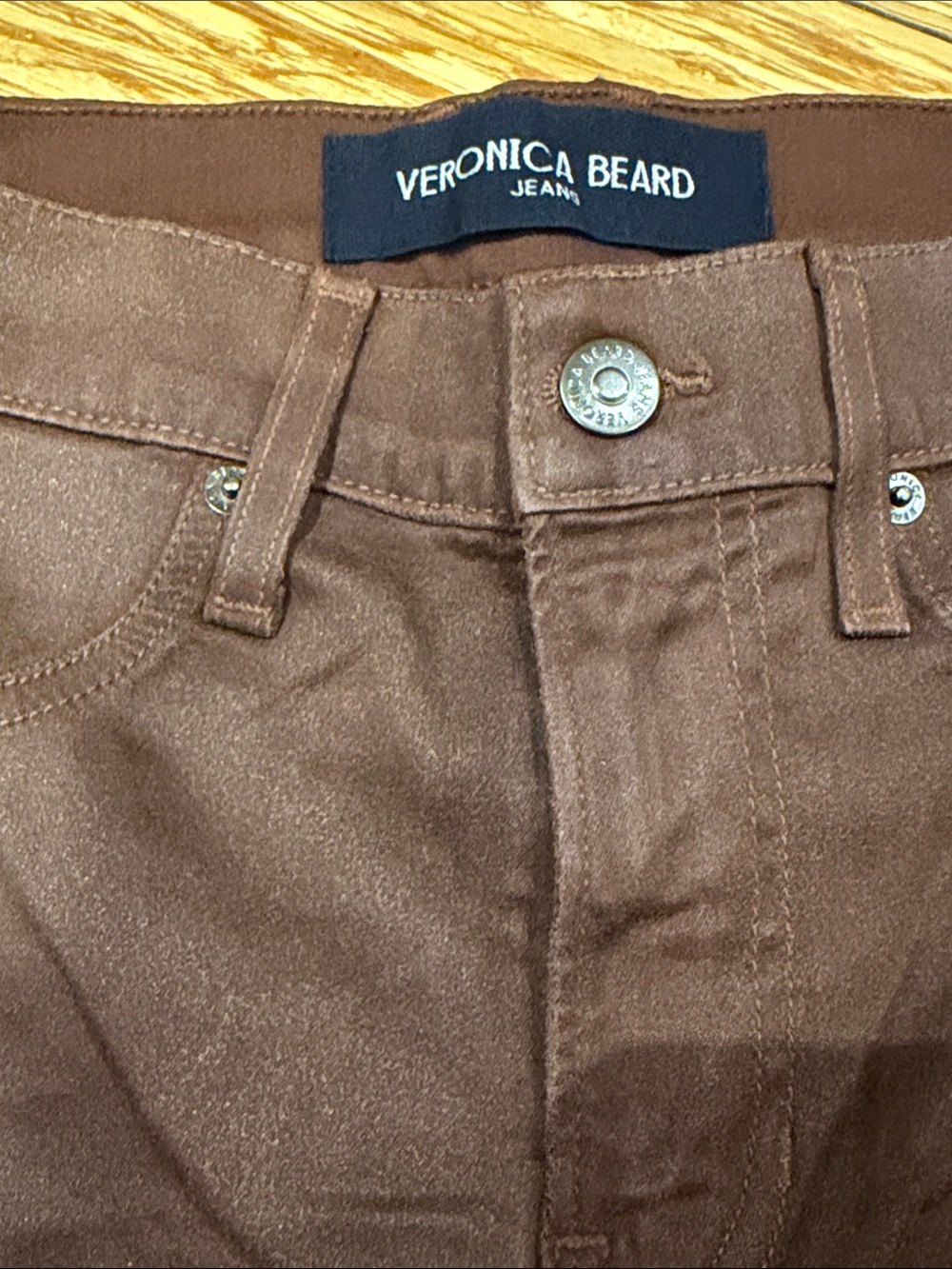 Veronica Beard Chocolate Brown Flare Jeans - Picture 3 of 5